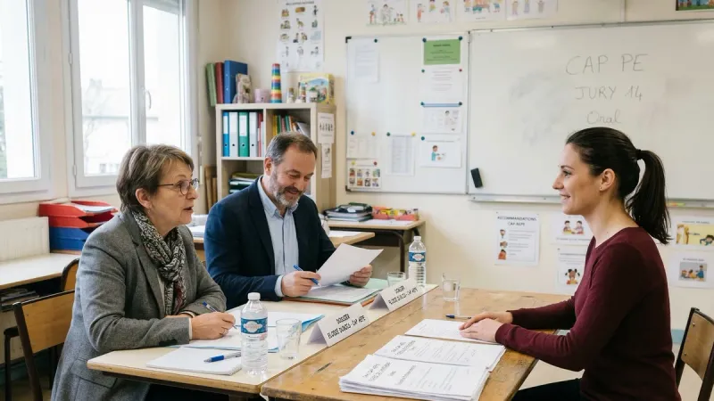 Candidate répondant aux questions du jury lors de l'oral du CAP AEPE.